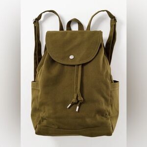 BAGGU CANVAS DRAWSTRING BACKPACK - KELP